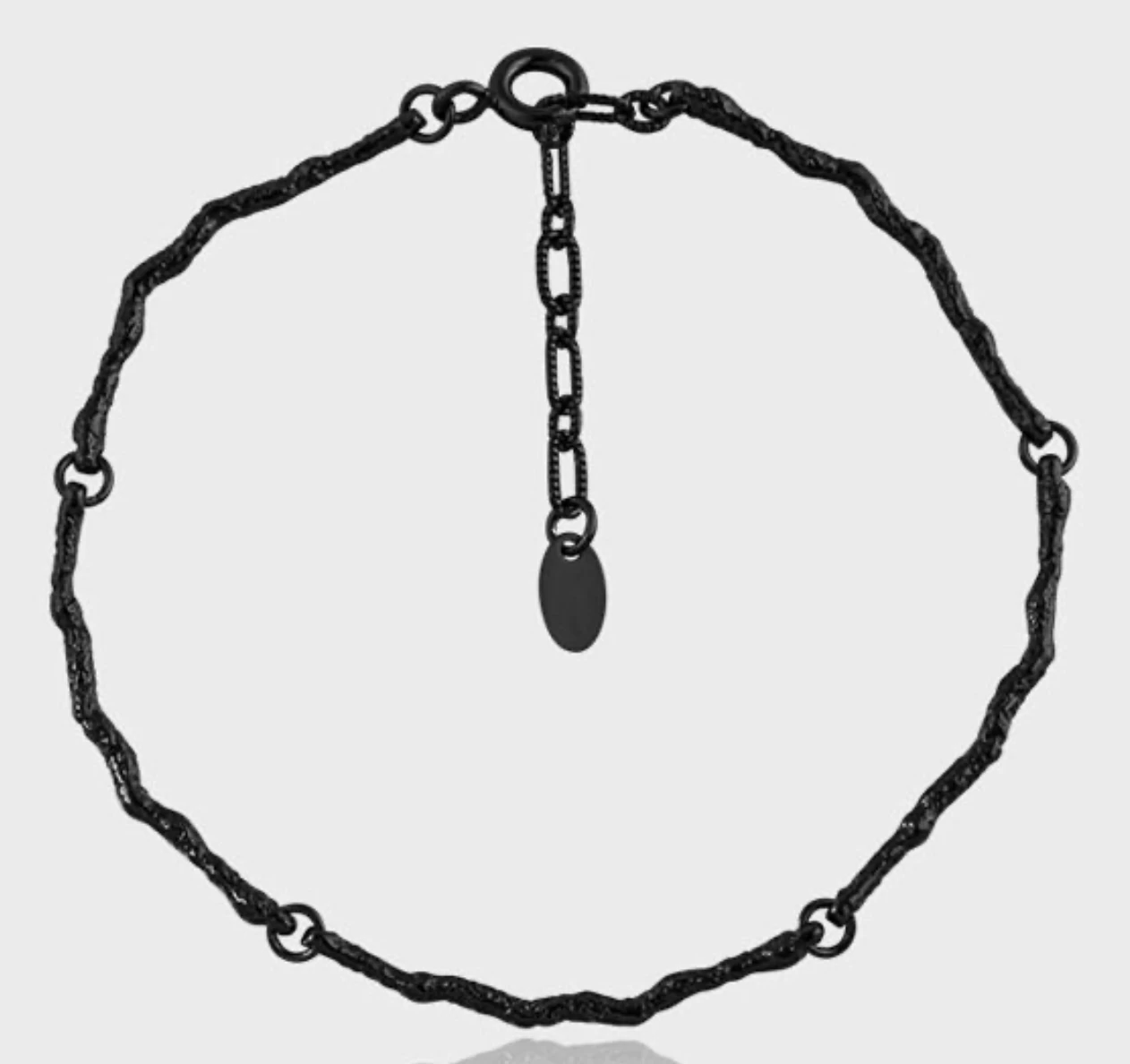 Modern irregular branch 925 sterling silver bracelet in black gold